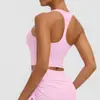 Sujetador Deportivo de Color Sólido Europeo y Americano Ropa Interior con Almohadillas en el Pecho Espalda Cruzada Chaleco Sujetador Casual Ropa de Yoga Top de Fitness de Secado Rápido