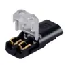 Bloque de terminales LED sin soldadura, sin pelado de cables, con bloqueo, conector desmontable enchufable D2 de 2 polos para conexión de cable de alimentación