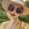 Óculos de Sol Novo Estilo 2021 Branco Estilo Coreano Óculos de Sol para Mulheres Moda Estilo de Rua Armação Quadrada Celebridade da Internet Mesmo Estilo Óculos de Sol Bibi