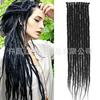 Peluca africana negra de reggae de trenzas sucias para mujer de 24 pulgadas monocolor multicolor degradada trenzas dreadlock hai