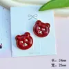 Gato de angora rojo amor acrílico accesorios DIY funda de teléfono móvil agujero zapatos parche material para accesorios para el cabello