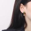 Pendientes de plata de ley s925 con jaspe Hotan chapados en oro, de personalidad sencilla y a la moda para damas.