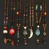 Collar de Xizang Más Vendido Versátil para Hombres y Mujeres Estilo Étnico Vintage Cadena de Lana Accesorios para Ropa Larga de Algodón y Lino Viaje de Madera