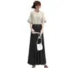 Conjunto de Duas Peças Estilo Japonês 2026: Blusa de Manga Flare com Decote V + Calça