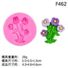 Enfeites de Desenho Animado de Flores Acessórios de Resina Decoração de Bolo DIY Incenso de Chocolate Ímãs de Geladeira Moldes de Silicone