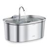 Dispensador de Agua para Mascotas de Acero Inoxidable Alimentador Inteligente de Agua Led para Gatos y Perros Purificación de Agua de Doble Capa Plato para Beber Tazón de Agua