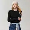 Suéter 100% cashmere puro, nova coleção outono/inverno 2026, blusa de gola alta básica feminina, doce e estilosa, corte justo e que valoriza a silhueta