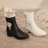 Novas Botas Curtas Lolita de Renda Doce Outono/Inverno 2026 Botas Curtas Martin Estilo Nacional Menina Cheongsam Hanfu