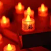 Vela Electrónica Roja con el Personaje "" (Buena Fortuna), Llama LED Simulada, Parpadeante para Ofrenda a Buda, Modelo Nuevo para el Altar