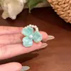 Novo Anel de Flor de Pérola Colorida Dopamina Coreana Design de Nicho Atmosfera Doce Anel Estilo Feriado para Mulheres