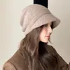 Gorro de Punto para Mujer en Otoño e Invierno, Engrosado y Cálido, Estilo Coreano, Artístico, Circunferencia de Cabeza Grande, Hace que la Cara Parezca Más Pequeña, Gorro Versátil