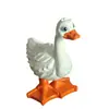 Ganso Branco Grande de Desenho Animado Decoração de Mesa Fofa Ornamento de Estante Resina Animal Criativo Artesanato de Resina para Casa Nova