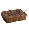 Mesa de Té Cesta de Bocadillos Mesita de Noche Caja de Almacenamiento Cesta con Cajón Cesta de Almacenamiento para Artículos de Baño Marco de Ratán de Plástico