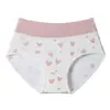 Etiqueta China de Algodón Puro de Cintura Alta para Niña Linda, Ropa Interior Femenina Cruzada de Algodón Puro Talla Grande con Control de Abdomen