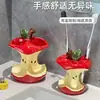 Estante de Almacenamiento para Cepillo de Dientes Eléctrico de Cerámica Apple Lavabo del Baño Tocador Pasta de Dientes Base para Cepillo de Dientes Flor de Seda