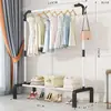 Cabideiro Simples de Chão Vertical Doméstico Secador de Roupa de Duas Fileiras Quarto Varanda Pátio Quarto de Aluguel Dormitório Secador de Roupa