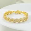 Nuevo Estilo Europeo y Americano 2024 Transfronterizo Europeo y Americano Hoja Super Brillante Geométrico Simple Chapado en Diamante Cobre Incrustado Zirconia Pulsera