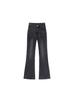 Pantalones de Mezclilla Estilo Americano para Mujer Primavera Negro Gris Herradura Moda Cintura Alta Elásticos Rectos Campana