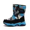 Suministro transfronterizo de botas de nieve para niños medianos y grandes en invierno con zapatos de algodón cálidos y afelpados, camuflaje, caña alta, botas grandes de algodón para niños en stock
