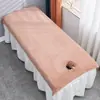 Toalla gruesa especializada para cama de masaje de salón de belleza con agujero, funda de almohada y almohadilla facial