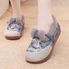 Zapatos de Algodón para Madre Moda Estilo Étnico Zapatos Hanfu Forrados de Felpa Suela Suave Cómodos Mediana Edad y Ancianos Interior Dos Algodón Arrastre Invierno Nuevo Estilo