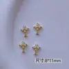 Itens Mais Vendidos Transfronteiriços: Brincos de Cruz Cromados, Acessórios para Nail Art, Liga de Zinco com Strass Estilo Punk Retrô, Diamantes para Unhas Vestíveis