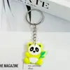 Acessórios criativos de borracha macia de PVC com desenho de panda transfronteiriços, enfeites de chaveiro DIY, pingentes de chaveiro