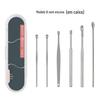 Kit Criativo de Cera de Ouvido com 6 Peças Caixa Portátil Kit de Limpador de Ouvido Doméstico Adulto Hélice de Mola Espiral