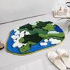 Alfombra de baño ligera de lujo con flocado en forma de musgo, suave, de microfibra, lavable y absorbente, para puerta