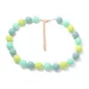 Collar de cuentas apilable de estilo resort, cuentas redondas de colores macarrón, para uso diario, ambiente femenino