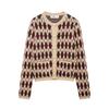Cárdigan de Punto con Cuello Redondo y Botones Sencillos con Contraste de Diamantes Europeo y Americano Otoño Nuevo Suéter Jacket Delgado 6427137