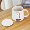 Caixa de Presente para Caneca de Temperatura Constante Conjunto de Canecas Cerâmicas de 55 Graus Caneca Aquecedora de Isolamento para Leite Pode Imprimir Logo Caneca Térmica Caneca de Água Doméstica