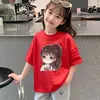 Camiseta de Manga Corta para Niños Algodón Puro 2026 Nuevo Estilo Verano Moda para Niñas Camisa de Media Manga Superior para Niños Medianos y Grandes