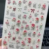 Saltamontes de Cricket Encendedor Pegatina para Uñas Rosa Blanco Jazmín Estéreo en Relieve Tulipán Rosa Margarita DIY