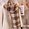 Novo Cachecol Xadrez para Mulheres, Inverno Cachecol Versátil de Outono e Inverno de Alta Qualidade, Xale Quente e Aquecedor de Pescoço para Estudante