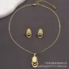 Set de Pendientes con Colgante de Piedra Ojo de Gato para Mujer, Dorado Redondo Oro Rosa Incrustado con Pedrería Exquisito Conjunto Pequeño