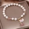 Ins estilo coreano pérola de água doce morango cristal pulseira anel único branco fritilar Ruyi bloqueio borla pulseira cabeça