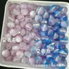 Cuentas de Resina de 10 mm Symphony Galáctica Bicolor que Cambian con Luz UV para Pulsera de Cuentas DIY, Collar, Cuentas Sueltas Redondas