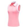 Roupa de Golfe Feminina Top sem Mangas Primavera e Verão Novo Leve Decote V Versátil Visual Slim Colete Slim Colete