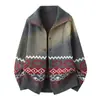 Suéter de punto de alta calidad estilo ins, ligeramente holgado, color liso para hombre, otoño e invierno, estilo casual con cuello de camisa, moderno, cálido y de corte holgado