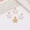 Aleación Goteo de Aceite Colorido Estrella de Cinco Puntas Collar Pulsera Pendientes Llavero Encanto Accesorios para Joyería DIY Venta al por Mayor