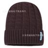 Gorro de Lana Peluche Cálido Plus Color Sólido Jacquard Versátil Tejido para Hombres y Mujeres Deportes al Aire Libre Ala Ancha Caminar Gorro para el Frío