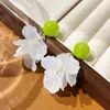 Brincos de borla de pétala doce francesa, design de nicho feminino, brincos de pedra natural, estilo super fada, brincos de férias, senso de alta qualidade