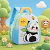 Nueva mochila de panda linda para niños de preescolar, niños y niñas, mochila ligera de estudiante de dibujos animados, moderna