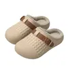 Chinelos de Algodão Impermeáveis para Mulheres 2026 Novo Estilo Outono/Inverno Interno Casa Fechados na Parte de Trás Solado Grosso Chinelos de Algodão Birkenstock para Senhoras Podem Ser Usados ao Ar Livre