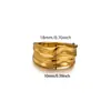 Anillo Textura Irregular Lisa Estilo Frío Pliegues de Lava Joyería que No Se Desvanece Anillo de Diseño de Nicho Venta al por Mayor