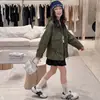 Chaqueta de Trabajo de Otoño para Niñas 2026 Nueva Moda Elegante para Niñas Mayores, Gabardina Infantil de Primavera y Otoño
