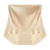 Calcinhas Femininas de Cintura Alta Sem Costura Jacquard de Cetim Modelagem Leve Levanta Bumbum Pontilhada de Ácido Polilático Calcinhas Altamente Elásticas Confortáveis