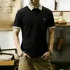 Camisa Polo Dropshipping Nueva de Verano Color Sólido Manga Corta con Cuello Camiseta Moderna Versátil Corte Ajustado Camiseta con Cuello Campana
