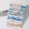Procesamiento Transfronterizo Más Vendido Retro Bohemio Inglés Alfanumérico Corazón Pulsera de Arcilla Blanda Juego Amazon Mano